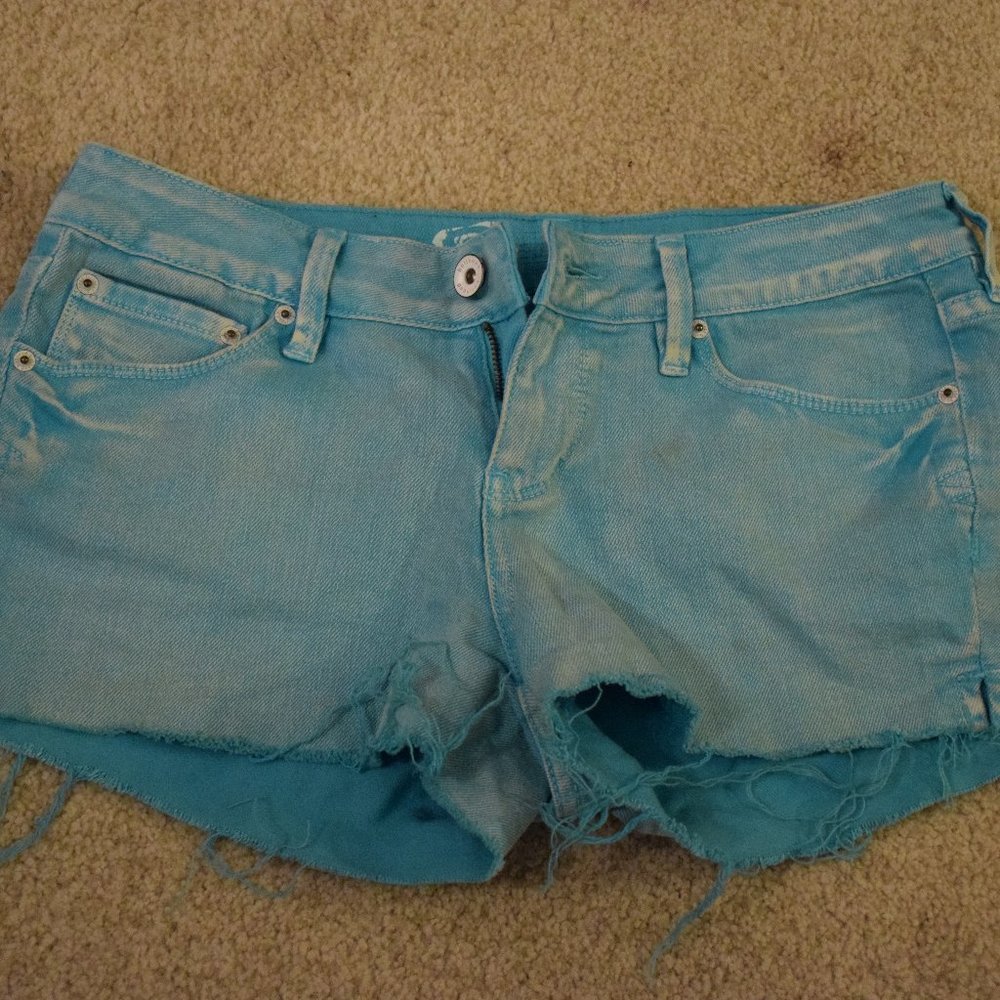 Tropical Blue Low-Rise Shorts